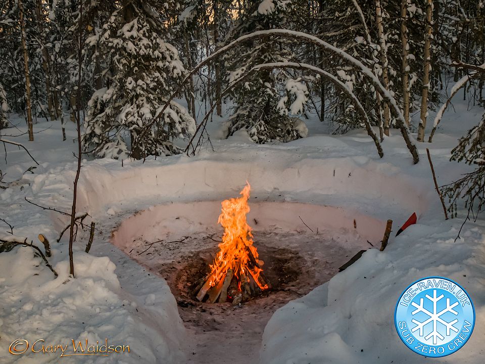 Last fire at Kittila - Ice Raven - Sub Zero Adventure - Copyright Gary Waidson, All rights reserved.