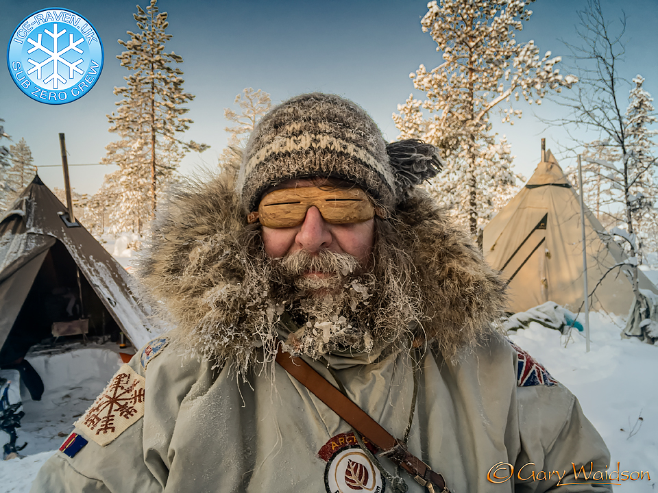 Wayland in camp at Kittila - Ice Raven - Sub Zero Adventure - Copyright Gary Waidson, All rights reserved.